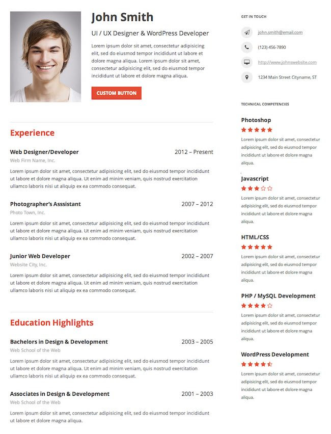 Resume Builder Plugin WordPress