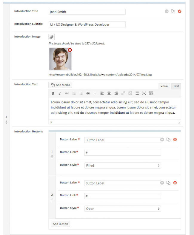 Introduction Section of Resume